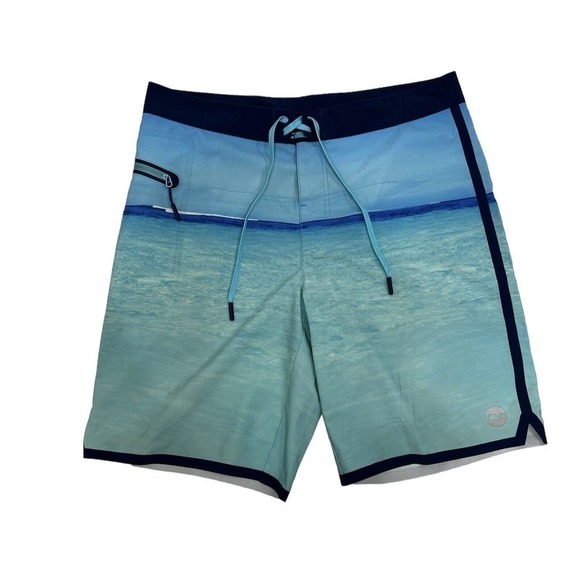 Vineyard Vines Photo Reel Striped Board Men’s Swim Shorts Size 32 - Picture 1 of 5